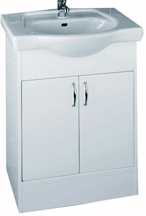 Larger image of Woodlands Verity Vanity Unit with 1 tap hole ceramic basin. 665mm.