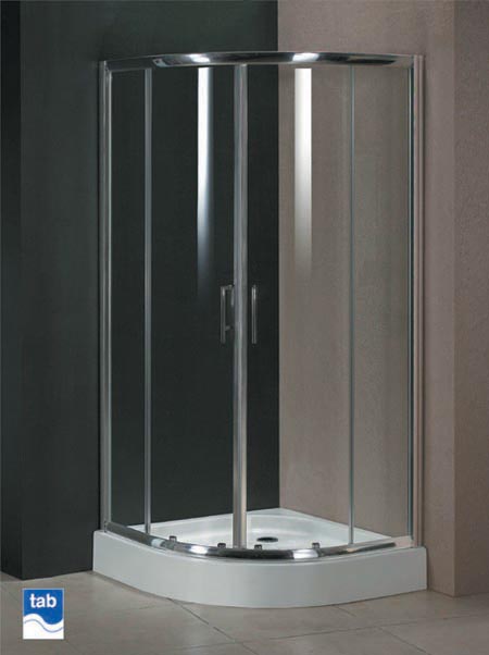 Larger image of Tab Milano 1000x1000 quadrant shower enclosure with double sliding doors.