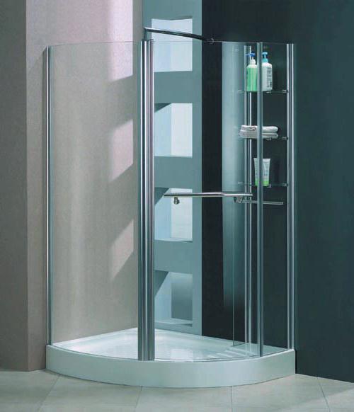 Larger image of Tab Milano Unique left handed offset quadrant shower enclosure and tray.