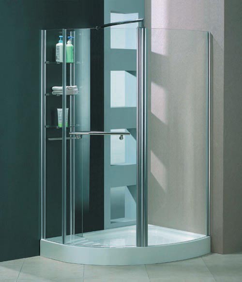 Larger image of Tab Milano Unique right handed offset quadrant shower enclosure and tray.