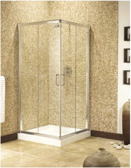 Larger image of Image Ultra 800mm shower enclosure with sliding corner doors.