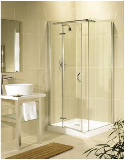 Larger image of Image Allure 900x900mm left hand shower enclosure with hinged door.