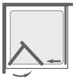 Technical image of Image Ultra 760mm infold shower enclosure door.