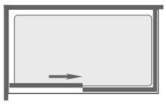 Technical image of Image Ultra 1000mm jumbo sliding shower enclosure door.