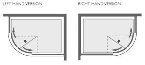 Technical image of Image Ultra 1200x800 offset quadrant shower enclosure, sliding doors.