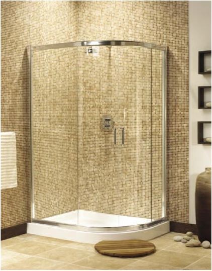 Larger image of Image Ultra 900x800 offset quadrant shower enclosure, sliding doors.