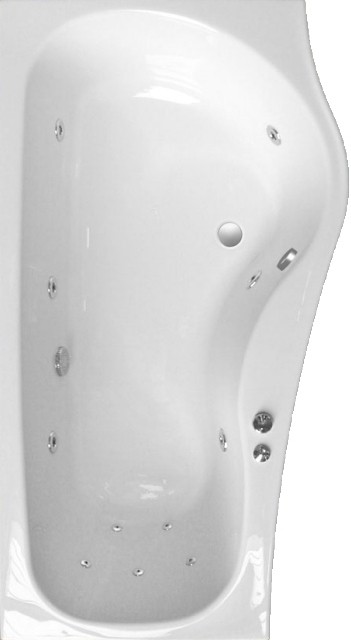 Example image of Saninova Complete Shower Bath (Right Hand).  1700mm. 11 Jet whirlpool.