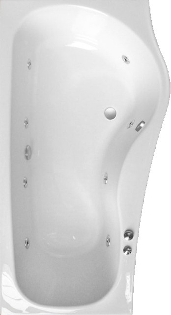 Example image of Saninova Complete Shower Bath (Right Hand).  1700mm. 6 Jet whirlpool.