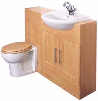 Larger image of Woodlands Chilternhurst Bathroom Furniture Set (Beech).