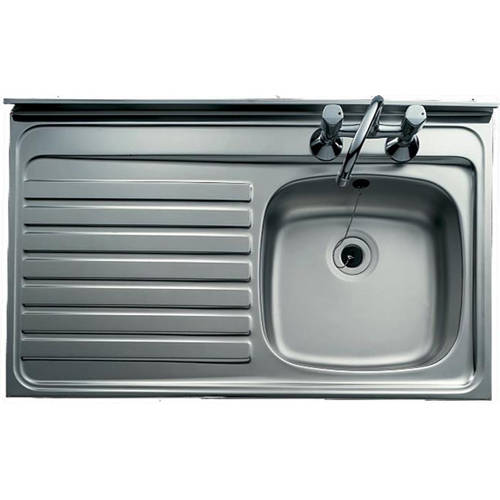 Larger image of Clearwater Sinks Lay-On Kitchen Sink With Left Hand Drainer 1000x500mm.