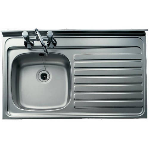 Larger image of Clearwater Sinks Lay-On Kitchen Sink With Right Hand Drainer 1000x500mm.