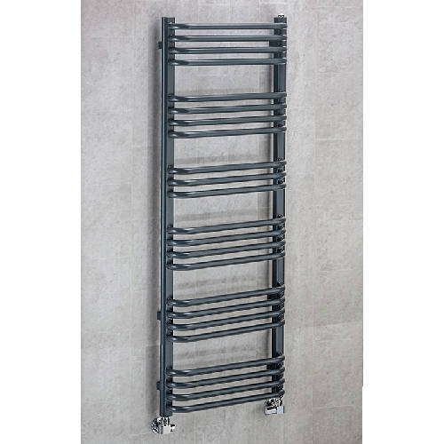 Larger image of Colour Heated Towel Rail & Wall Brackets 1300x500 (Anthracite Grey).