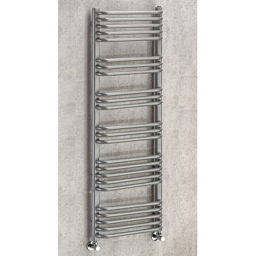 Larger image of Colour Heated Towel Rail & Wall Brackets 1300x600 (Grey Aluminium).