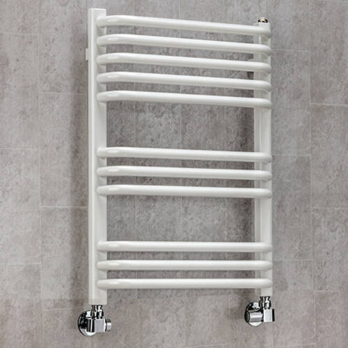 Larger image of Colour Heated Towel Rail & Wall Brackets 620x500 (White).