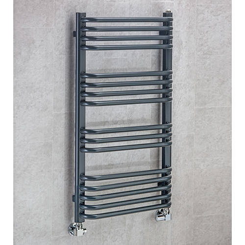 Larger image of Colour Heated Towel Rail & Wall Brackets 900x500 (Anthracite Grey).