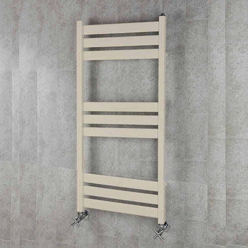 Larger image of Colour Heated Towel Rail & Wall Brackets 1080x500 (Oyster White).