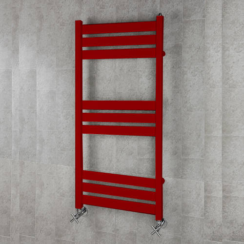 Larger image of Colour Heated Towel Rail & Wall Brackets 1080x500 (Ruby Red).