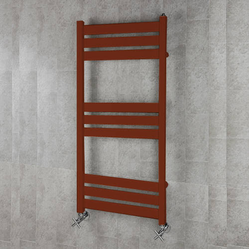 Larger image of Colour Heated Towel Rail & Wall Brackets 1080x500 (Purple Red).