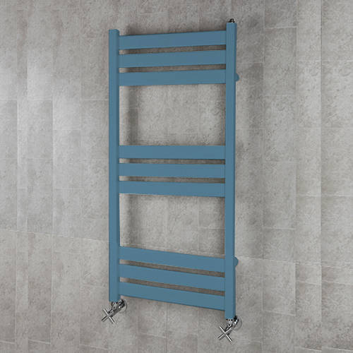 Larger image of Colour Heated Towel Rail & Wall Brackets 1080x500 (Pastel Blue).
