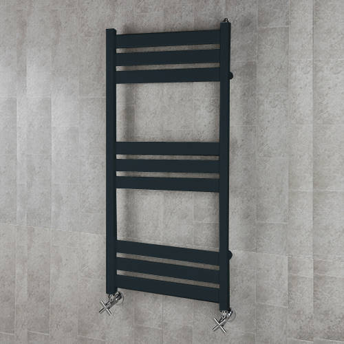 Larger image of Colour Heated Towel Rail & Wall Brackets 1080x500 (Anthracite Grey).