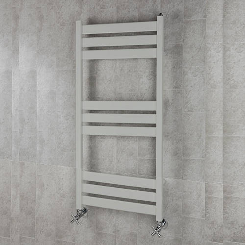 Larger image of Colour Heated Towel Rail & Wall Brackets 1080x500 (Light Grey).