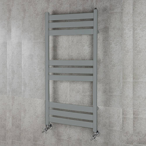 Larger image of Colour Heated Towel Rail & Wall Brackets 1080x500 (Window Grey).