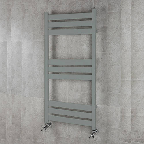 Larger image of Colour Heated Towel Rail & Wall Brackets 1080x500 (Traffic Grey A).