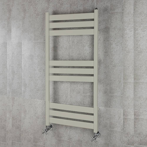 Larger image of Colour Heated Towel Rail & Wall Brackets 1080x500 (Silk Grey).