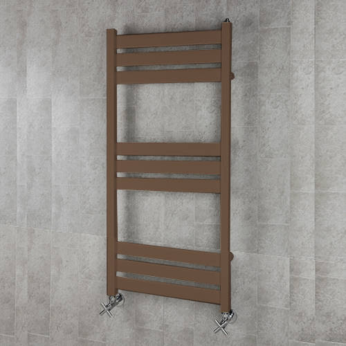Larger image of Colour Heated Towel Rail & Wall Brackets 1080x500 (Pale Brown).