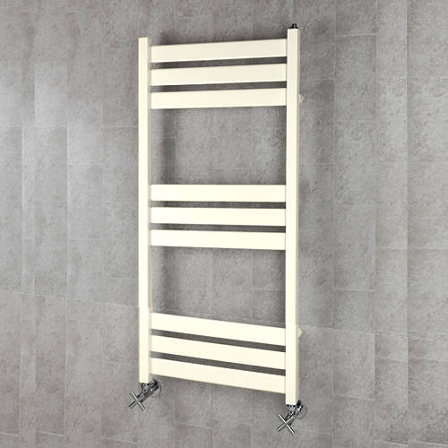 Larger image of Colour Heated Towel Rail & Wall Brackets 1080x500 (Cream).