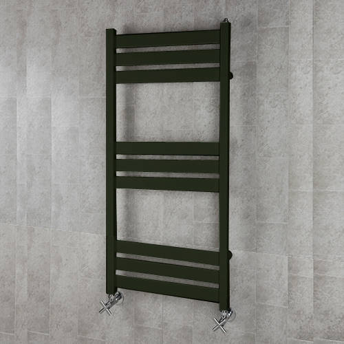 Larger image of Colour Heated Towel Rail & Wall Brackets 1080x500 (Signal Black).