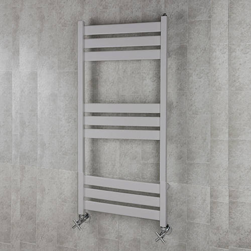 Larger image of Colour Heated Towel Rail & Wall Brackets 1080x500 (White Alumin).