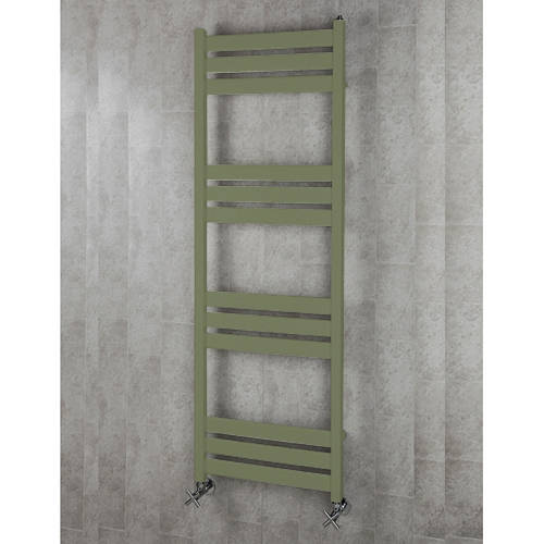 Larger image of Colour Heated Towel Rail & Wall Brackets 1500x500 (Reed Green).