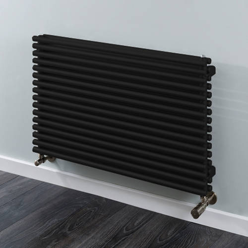 Larger image of Colour Chaucer Double Horizontal Radiator 402x1220mm (Jet Black).