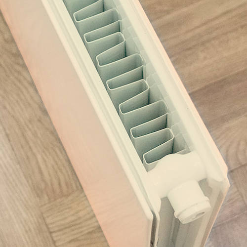 Example image of Colour Faraday Vertical Radiator 1800x500mm (P+, Light Ivory, 6398 BTUs).