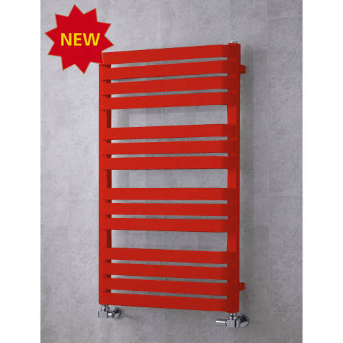 Larger image of Colour Heated Towel Rail & Wall Brackets 1110x500 (Flame Red).