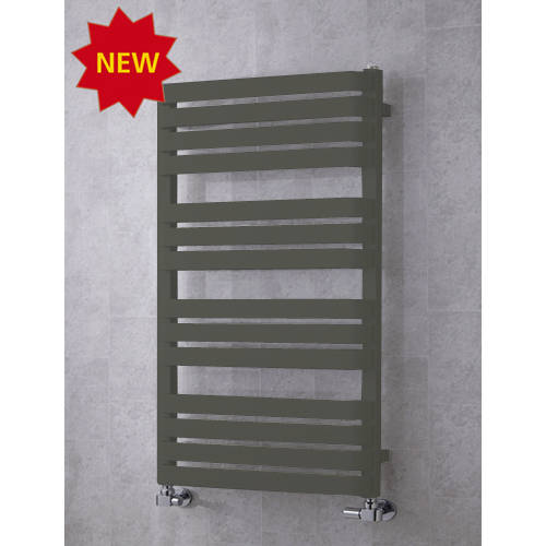 Larger image of Colour Heated Towel Rail & Wall Brackets 1110x500 (Grey Olive).