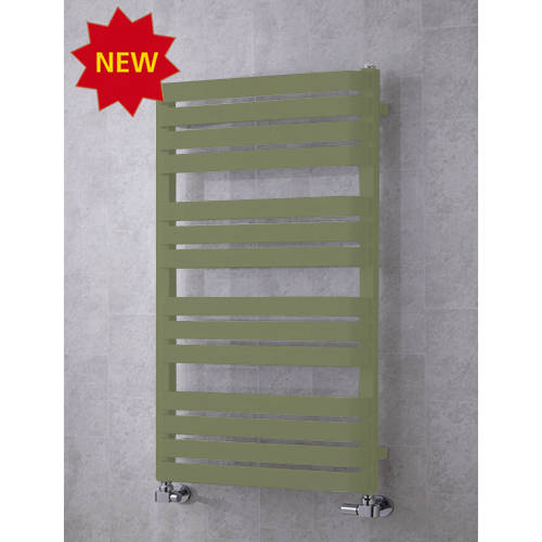Larger image of Colour Heated Towel Rail & Wall Brackets 1110x500 (Reed Green).