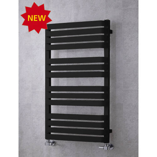 Larger image of Colour Heated Towel Rail & Wall Brackets 1110x500 (Jet Black).