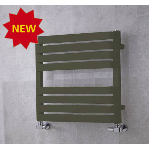 Larger image of Colour Heated Towel Rail & Wall Brackets 655x500 (Reed Green).