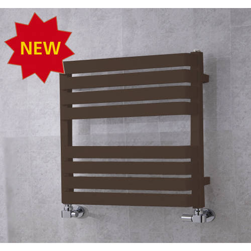 Larger image of Colour Heated Towel Rail & Wall Brackets 655x500 (Pale Brown).