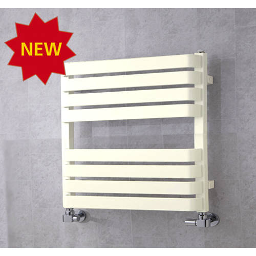 Larger image of Colour Heated Towel Rail & Wall Brackets 655x500 (Cream).