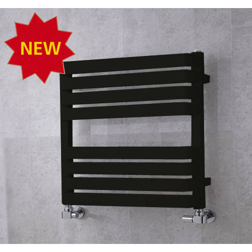 Larger image of Colour Heated Towel Rail & Wall Brackets 655x500 (Signal Black).
