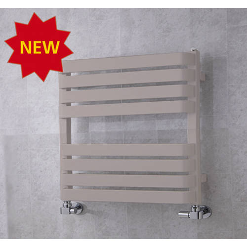 Larger image of Colour Heated Towel Rail & Wall Brackets 655x500 (White Aluminium).