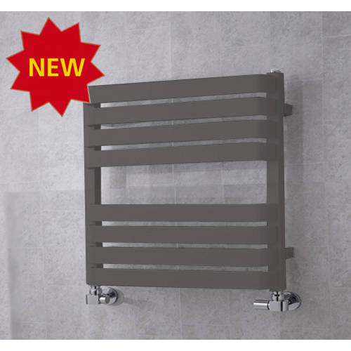 Larger image of Colour Heated Towel Rail & Wall Brackets 655x500 (Grey Aluminium).