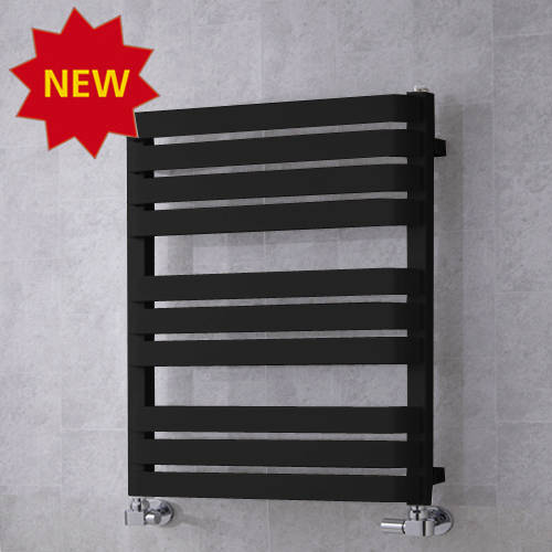 Larger image of Colour Heated Towel Rail & Wall Brackets 785x500 (Jet Black).