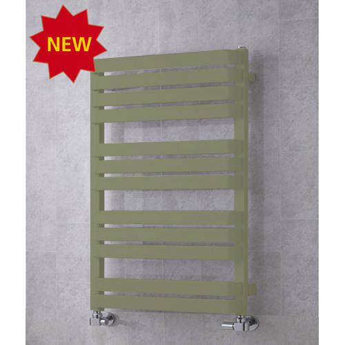 Larger image of Colour Heated Towel Rail & Wall Brackets 915x500 (Reed Green).