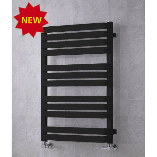 Larger image of Colour Heated Towel Rail & Wall Brackets 915x500 (Jet Black).