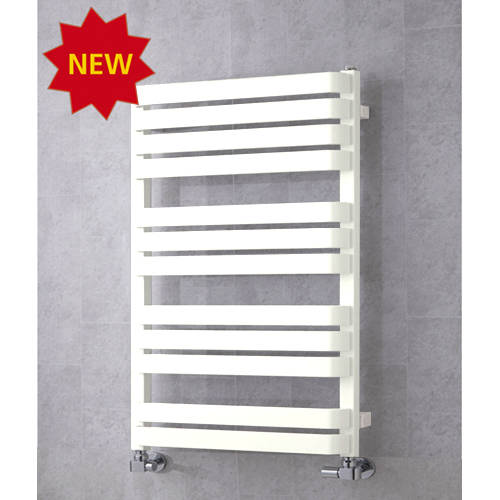 Larger image of Colour Heated Towel Rail & Wall Brackets 915x500 (Pure White).