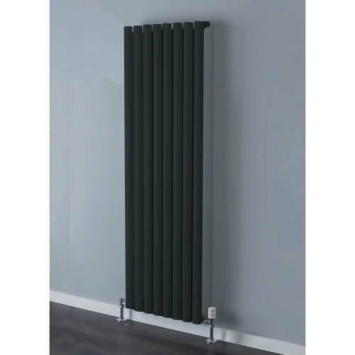 Larger image of Colour Tallis Single Vertical Radiator 1820x300mm (Jet Black).